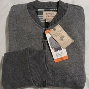 NWT Boston Trader's XXL Men's Grey w/ Fleece Lining Baseball Style Zip-Pockets